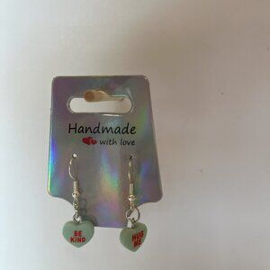 Mint Green Conversation Heart Earrings